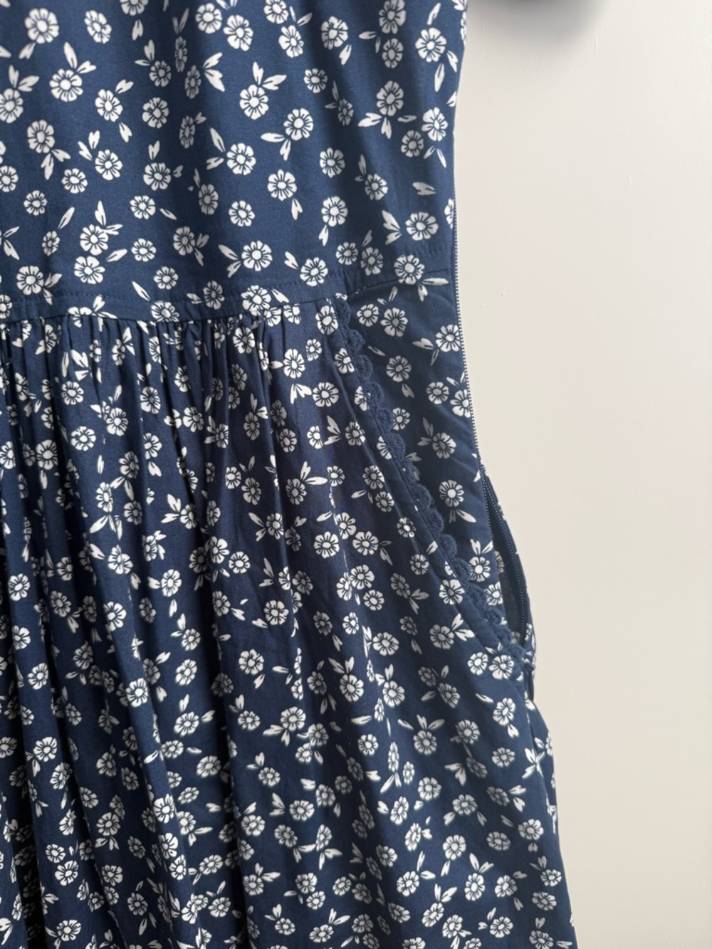 JCrew Navy & White Floral Midi Dress - Picture 3 of 6